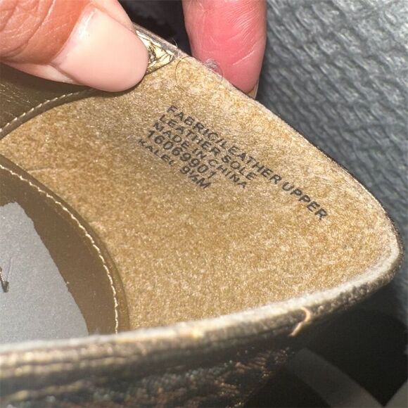 Nickels Women's Gold Leopard Print Open Toe Stiletto Heels Size 9 - Picture 6 of 7